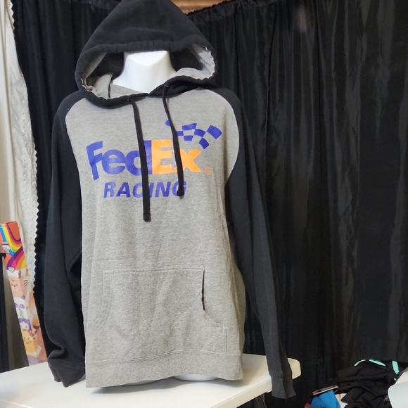 FedEx Racing Gray and Black Men's Hoodie - Picture 1 of 2
